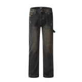 Street Scrape Straight High Street Casual Jeans Men