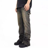 Street Scrape Straight High Street Casual Jeans Men